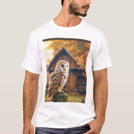 Stallhuhn auf einem Zaunpfosten bei Sonnenuntergan T-Shirt