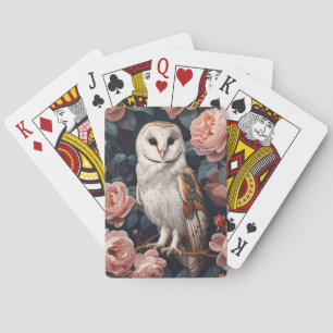 Stallhuhn zwischen rosa Rosen Spielkarten