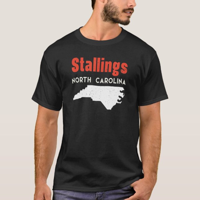 Stallings North Carolina USA Staat Amerika Reisen T-Shirt (Vorderseite)