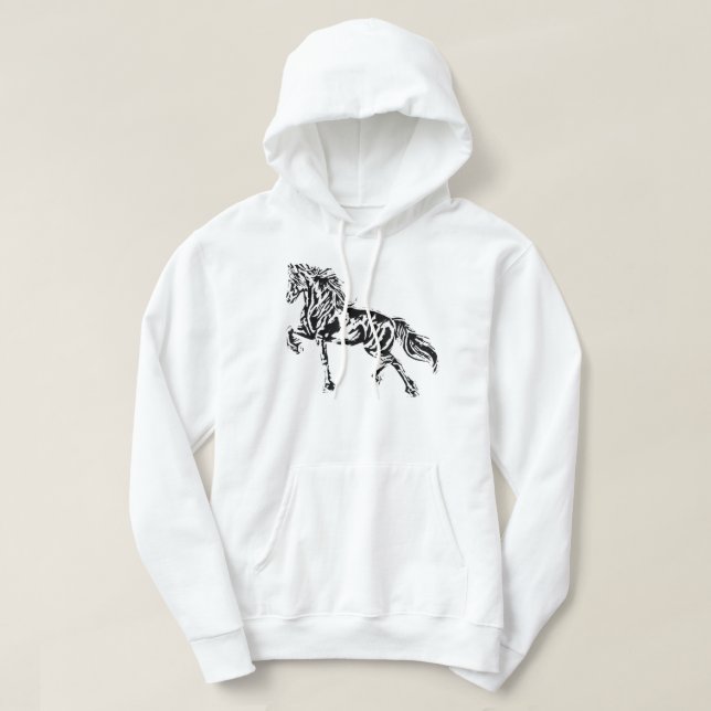 Stallion Horse Motif Elegante Mane Tiere bunt Hoodie (Design vorne)