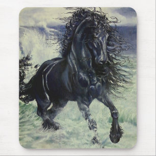 Stallion Schwarzes "des friesischen Sturms" im Mousepad