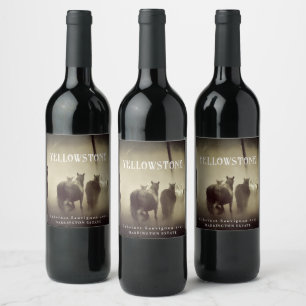 Stallion Yellowstone Custom Wine Labels Weinetikett