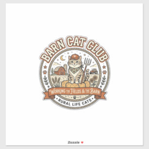 Stallkatzenclub Katzenbauernhof Tier Mashup Katze Aufkleber