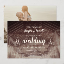 Stallreiter mit String Lights Foto Wedding Einladung