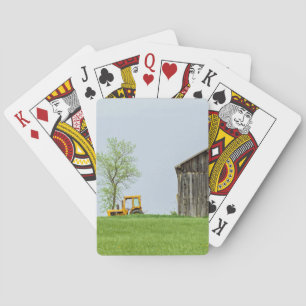 Stallszene mit Traktor Spielkarten