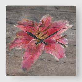 Stalluhr gestrichen Lily Quadratische Wanduhr