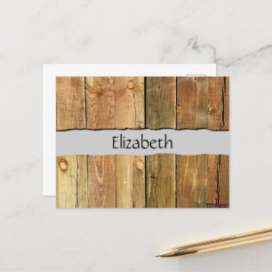 Stallwand, Holz, Holzplatten, Ihr Name Postkarte