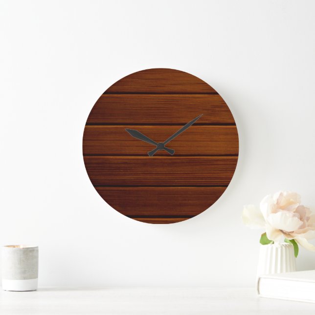 Stallwand, Holz, Holzplatten, Planen, rustikal Große Wanduhr (Zuhause)