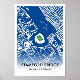 Stamford Bridge Stadionplan – Heimstätte des Chels Poster