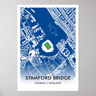 Stamford Bridge Stadium Map - Zuhause des Chelsea  Poster