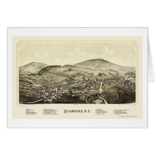 Stamford, carte panoramique de NY - 1890