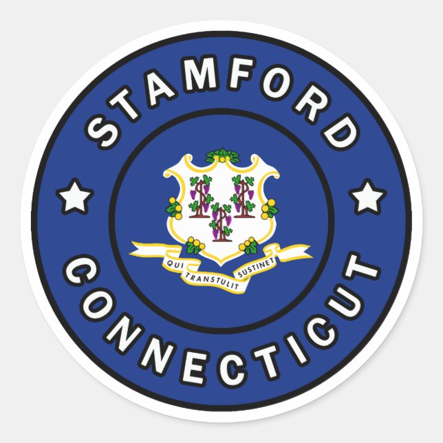 Stamford Connecticut Runder Aufkleber (Vorderseite)