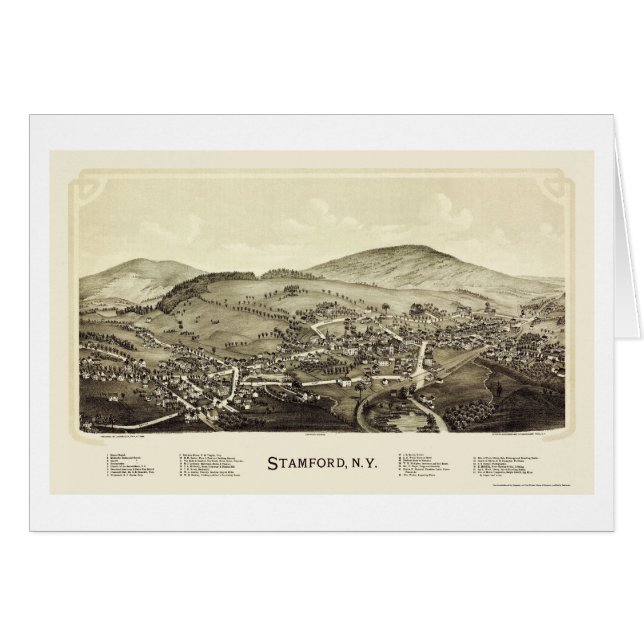 Stamford, NY panoramische Karte - 1890 (Vorderseite (Horizontal))