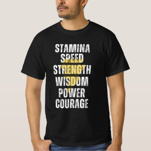 STAMINA, GESCHWINDIGKEIT, STÄRKE, WISDOM, POWER, M T-Shirt