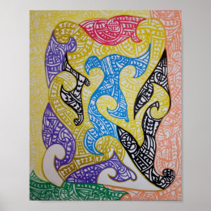 Stamm2 Maori-Kunst von Roger R Whiteside Poster