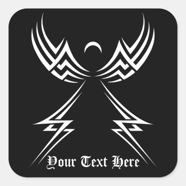Stamm-Angel-Aufkleber Quadratischer Aufkleber (Vorderseite)