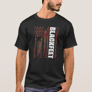 Stamm der Blackfeet-Flagge als Indischer Stolz-Ame T-Shirt