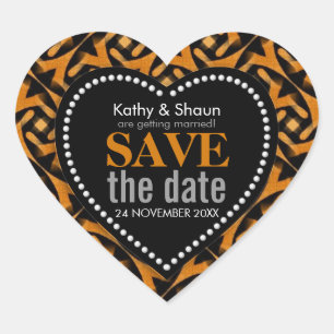 Stamm der Erde Save the Date Liebe Herz Herz-Aufkleber