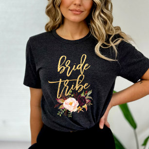 Stamm der Marsala burgundy Floral T-Shirt