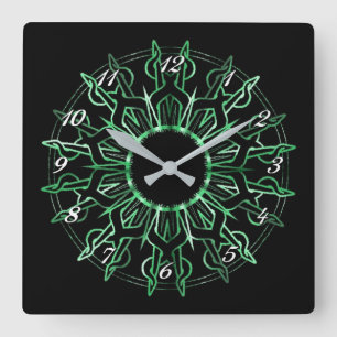 Stamm-grüne Sonnenmauer Quadratische Wanduhr