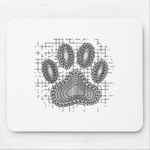 Stamm-Hund-Druck auf einem beschädigten Hintergrun Mousepad