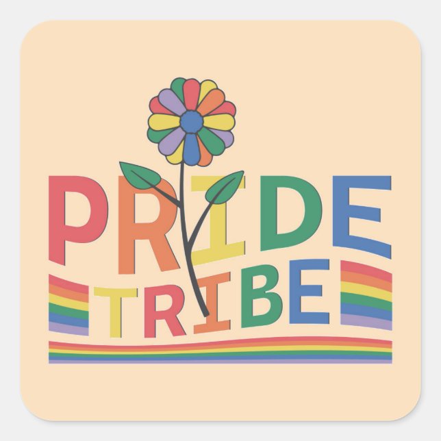 Stamm-LGBT-Aufkleber Quadratischer Aufkleber (Vorderseite)