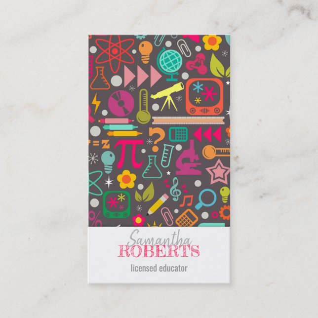 STAMM Mädchen-Regel-Erzieher-Lehrer-Tutor-Grau Visitenkarte (Vorderseite)