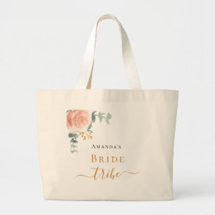 Stamm Rose Goldblume Eukalyptus Grünpflanzen Jumbo Stoffbeutel