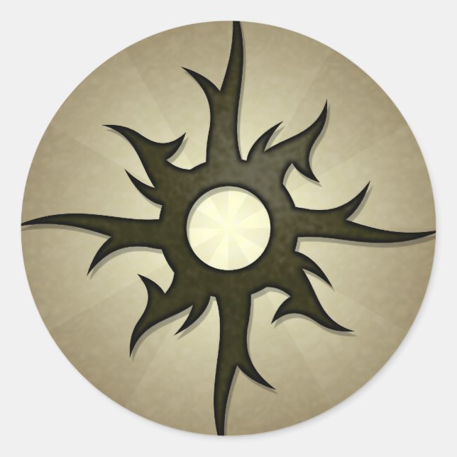 Stamm-Solar-Thorns-Rundsticker Runder Aufkleber (Vorderseite)