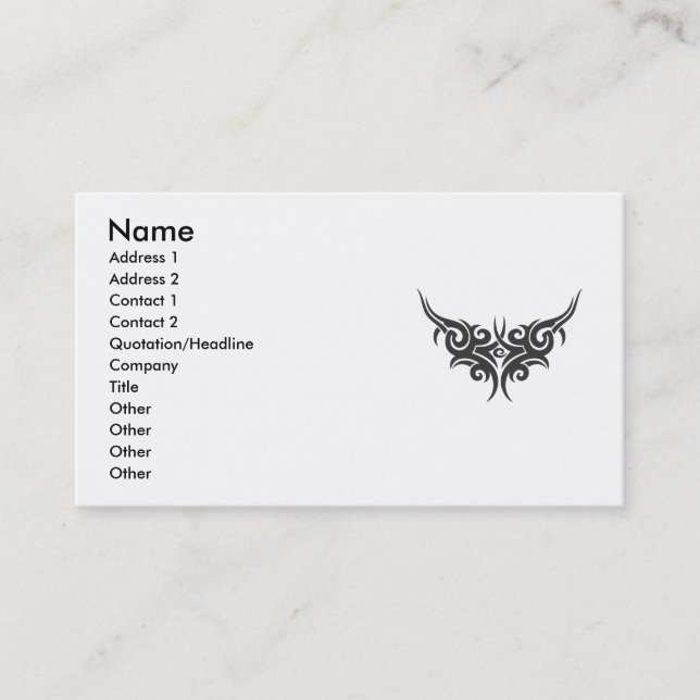 Stamm-Vektor-clipart-5, Name, Adresse 1, Anschrift Visitenkarte (Vorderseite)