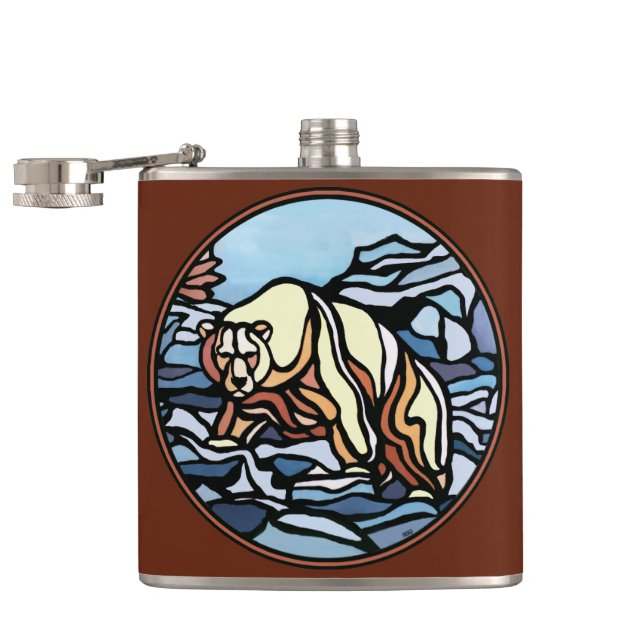 Stammbärenflasche mit individueller Bärentrinkflas Flachmann (Geöffnet)