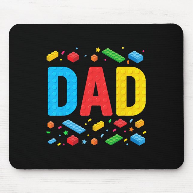 Stammbauer Gebäude Bricks Blocks Family Fathe Mousepad (Vorne)