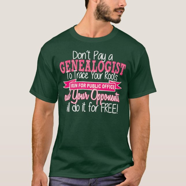 Stammbaum der Funny Genealogie T-Shirt (Vorderseite)