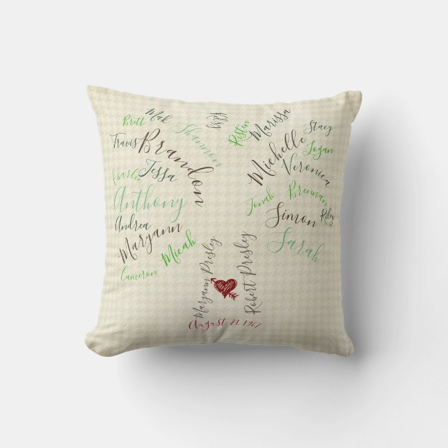 Stammbaum-kundenspezifisches Großvater-Geschenk Kissen (Vorderseite)