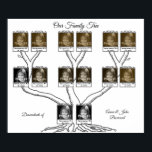 Stammbaum mit 14 Descendants Foto und Text Poster<br><div class="desc">Dieses Design zeigt ein Hauptpaar mit drei verheirateten Kindern, die jeweils zwei Kinder haben. Wenn das meiste zu Ihrem Baum passt, aber es gibt ein oder zwei Personen zu viele, kann es möglich sein, einige Details mit einem weißen Quadrat abzudecken, und stattdessen mit etwas Text füllen oder offen für Notizen...</div>