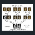Stammbaum mit 14 Descendants Foto und Text Poster<br><div class="desc">Dieses Design zeigt ein Hauptpaar mit drei verheirateten Kindern, die jeweils zwei Kinder haben. Wenn das meiste zu Ihrem Baum passt, aber es gibt ein oder zwei Personen zu viele, kann es möglich sein, einige Details mit einem weißen Quadrat abzudecken, und stattdessen mit etwas Text füllen oder offen für Notizen...</div>