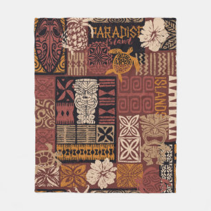 Stammbaum-Patchwork-Abstr. Fleecedecke