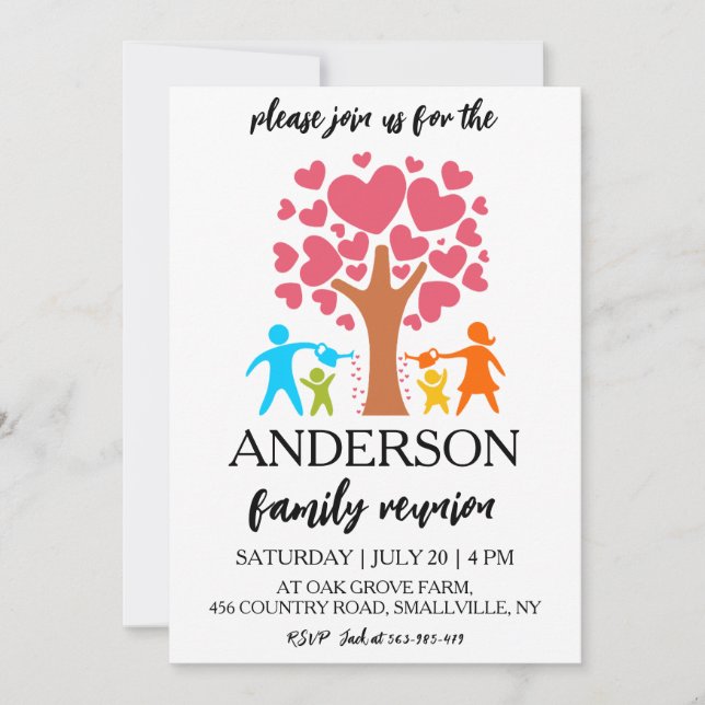 Stammbaum vereint Wiedersehen Einladung (Vorderseite)