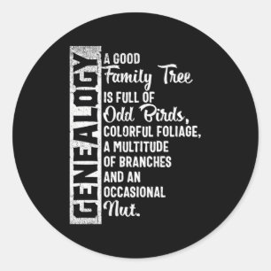Stammbaumgenealogie für Genealoge Runder Aufkleber