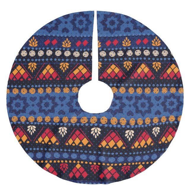 Stammbauweise: Multifunktionales nahtloses Muster. Polyester Weihnachtsbaumdecke (Vorderseite)