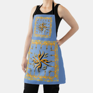 Stammdruck Blau und Orange Schürze