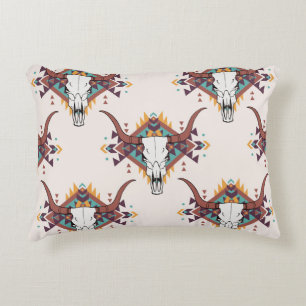 Stammebulle Schädel: Boho Nahtlos Dekokissen