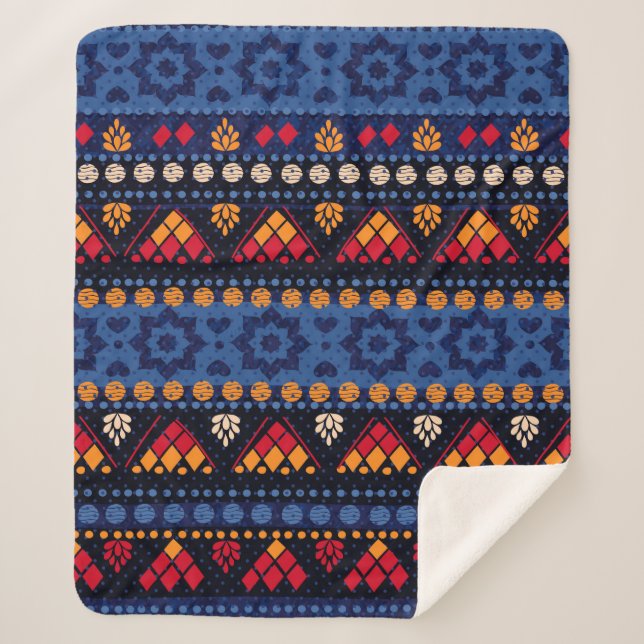 Stammenahtloses Muster. Sherpadecke (Vorderseite)