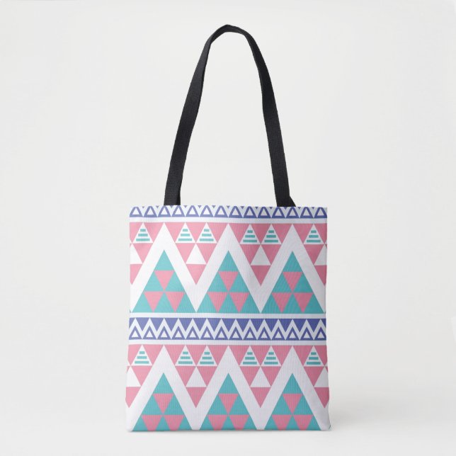 Stammes- aztekisches buntes Muster Tasche (Vorderseite)