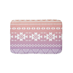 Stammes- aztekisches ombre Muster Badematte