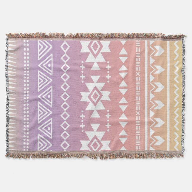 Stammes- aztekisches ombre Muster Decke (Vorderseite)