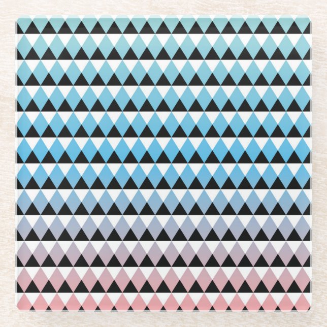 Stammes- aztekisches Ombre Muster Glasuntersetzer (Vorderseite)