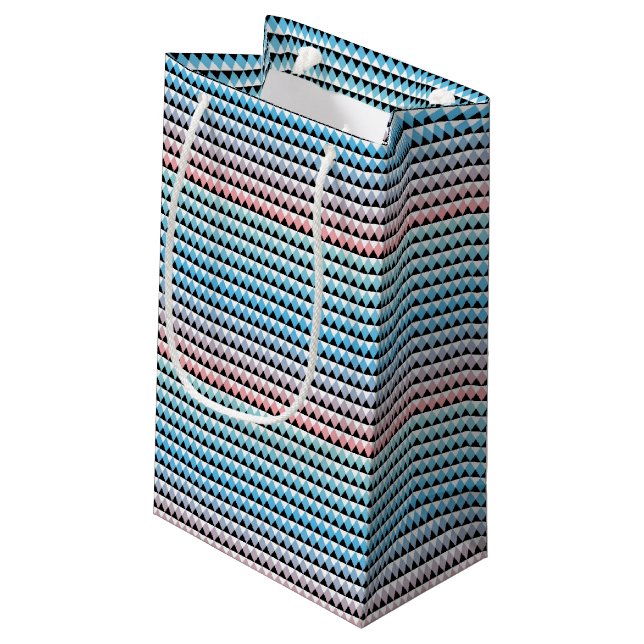 Stammes- aztekisches Ombre Muster Kleine Geschenktüte (Rückseite Schrägansicht)