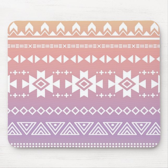 Stammes- aztekisches ombre Muster Mousepad (Vorne)