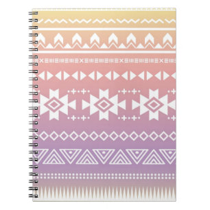 Stammes- aztekisches ombre Muster Notizblock